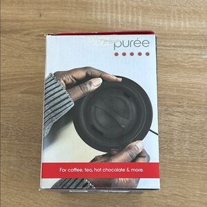 Puree Black Mug Warmer new never used (open box)